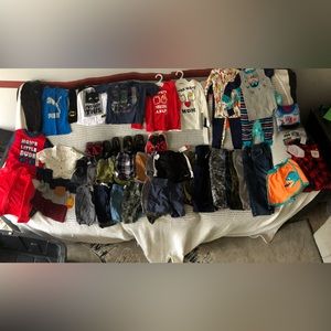 HUGE 2T BOYS LOT NIKE UNDER ARMOUR OSH KOSH PUMA CARTERS & MORE -MOSTLY NWT!!!